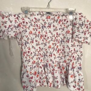 American Eagle Outfitters white floral tank top